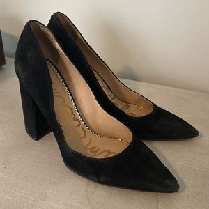 Black Sam Edelman suede block heel